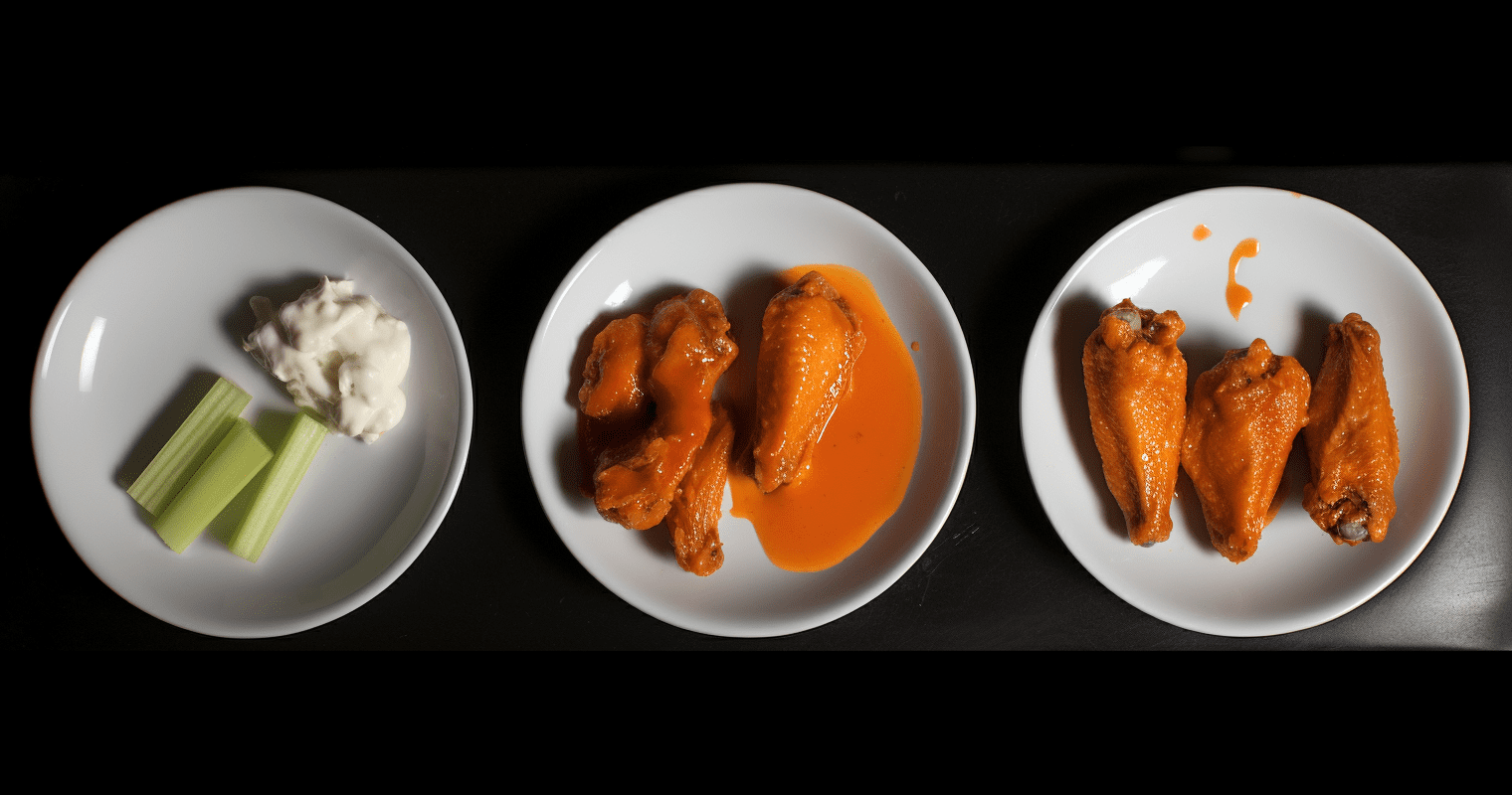 Cooked wings being tossed in sauce