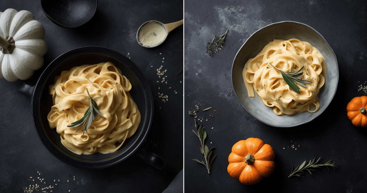 Garnished Creamy Pumpkin Alfredo