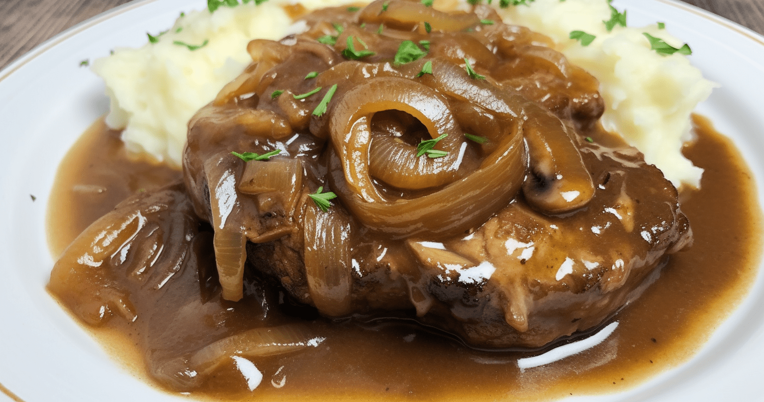 Braised Steak and Onions Final Dish